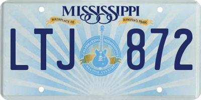 MS license plate LTJ872