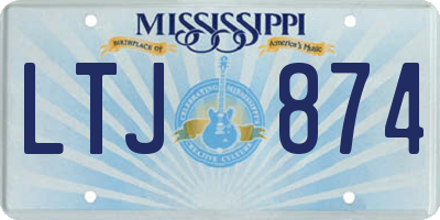 MS license plate LTJ874