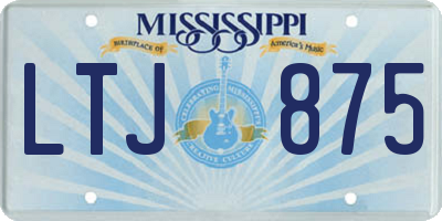 MS license plate LTJ875
