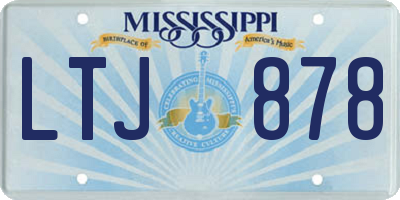 MS license plate LTJ878