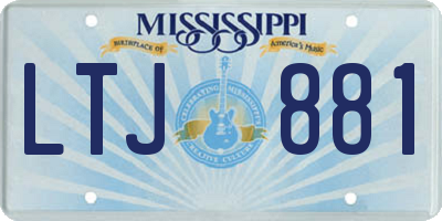 MS license plate LTJ881