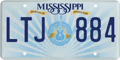 MS license plate LTJ884