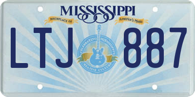 MS license plate LTJ887
