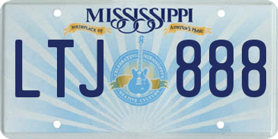MS license plate LTJ888