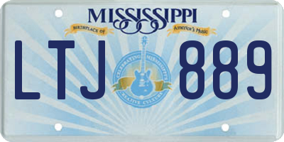 MS license plate LTJ889