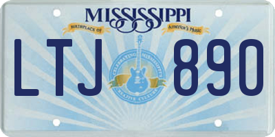 MS license plate LTJ890