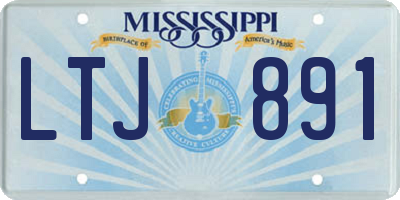 MS license plate LTJ891