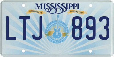 MS license plate LTJ893