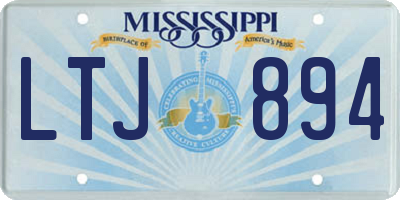 MS license plate LTJ894