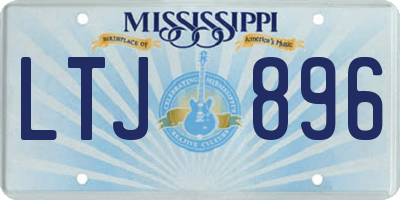 MS license plate LTJ896