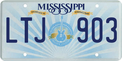 MS license plate LTJ903