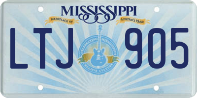 MS license plate LTJ905