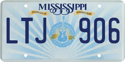 MS license plate LTJ906