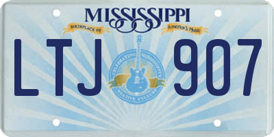 MS license plate LTJ907