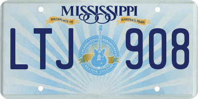 MS license plate LTJ908