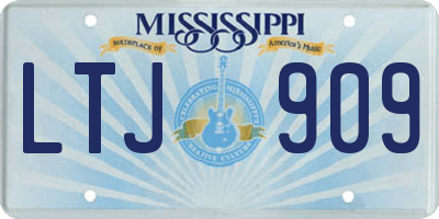 MS license plate LTJ909