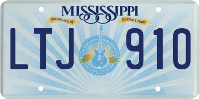 MS license plate LTJ910