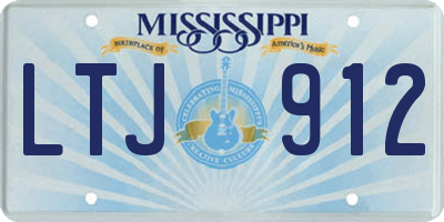 MS license plate LTJ912