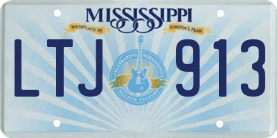 MS license plate LTJ913
