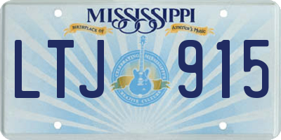 MS license plate LTJ915