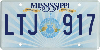 MS license plate LTJ917