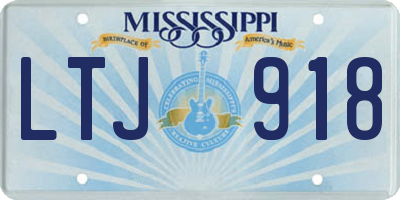 MS license plate LTJ918