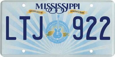 MS license plate LTJ922