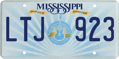 MS license plate LTJ923
