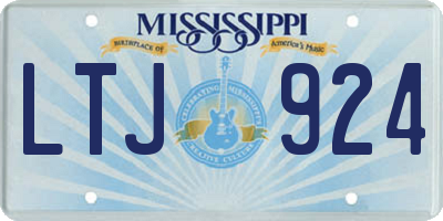 MS license plate LTJ924