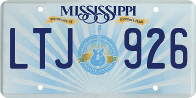 MS license plate LTJ926