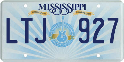 MS license plate LTJ927