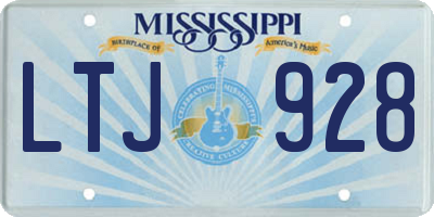 MS license plate LTJ928