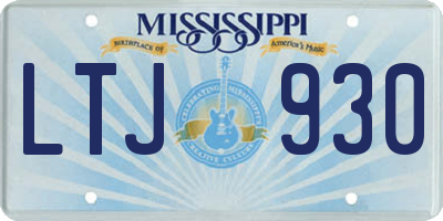 MS license plate LTJ930