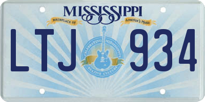 MS license plate LTJ934