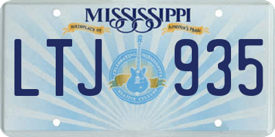MS license plate LTJ935