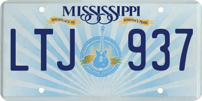 MS license plate LTJ937