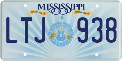 MS license plate LTJ938