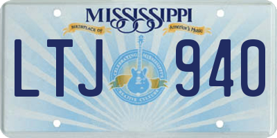 MS license plate LTJ940