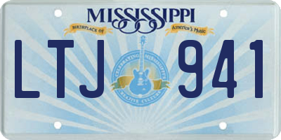 MS license plate LTJ941