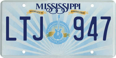 MS license plate LTJ947