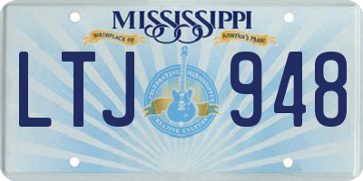 MS license plate LTJ948