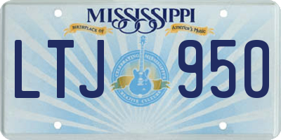 MS license plate LTJ950
