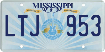 MS license plate LTJ953