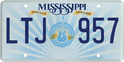 MS license plate LTJ957