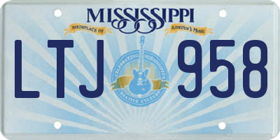 MS license plate LTJ958