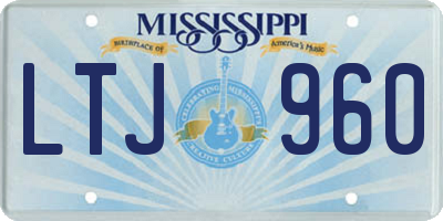 MS license plate LTJ960
