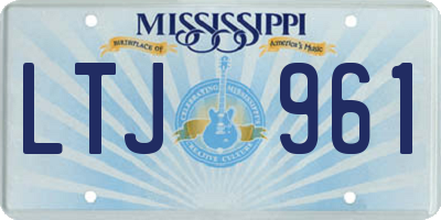 MS license plate LTJ961