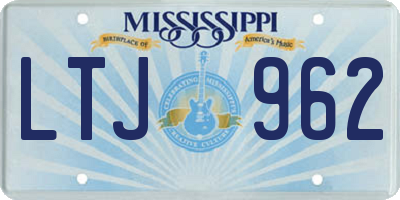 MS license plate LTJ962