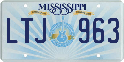 MS license plate LTJ963