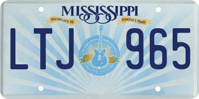 MS license plate LTJ965